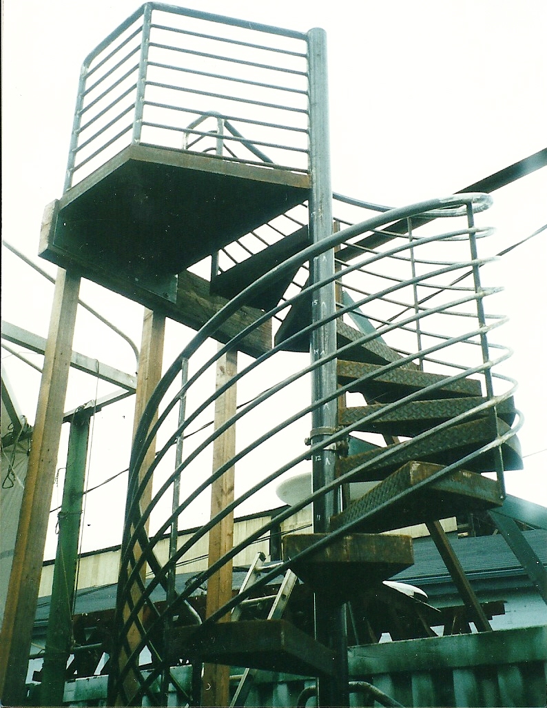Spiral stair during construction